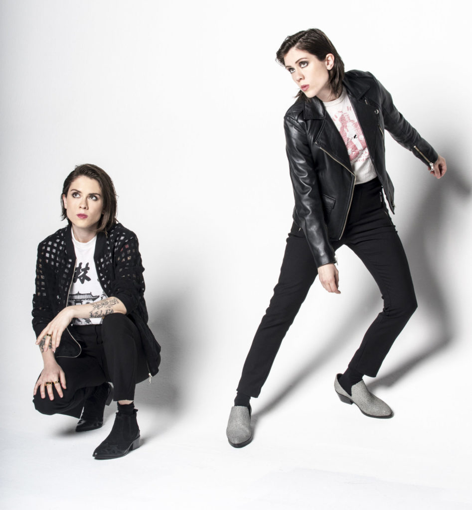 Tegan & Sara really love black leather jackets. And podcasts. Lots of them.