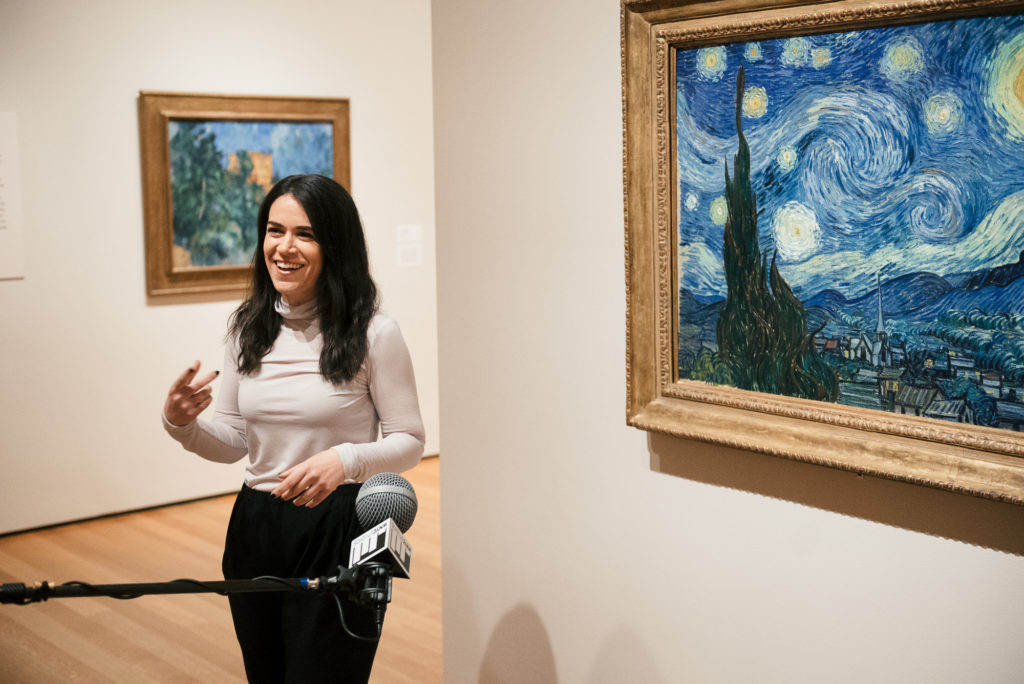 Broad City star Abbi Jacobson hanging with a Van Gogh at MoMA.