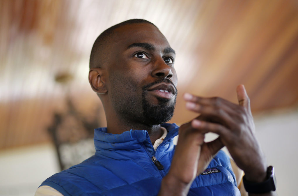 DeRay Mckesson never goes anywhere without his trusty blue Patagonia vest.